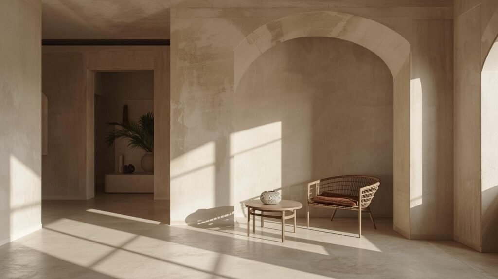 Morning light falling across an empty room