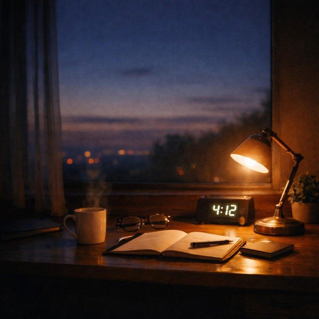 Morning light falling on a quiet desk by a window