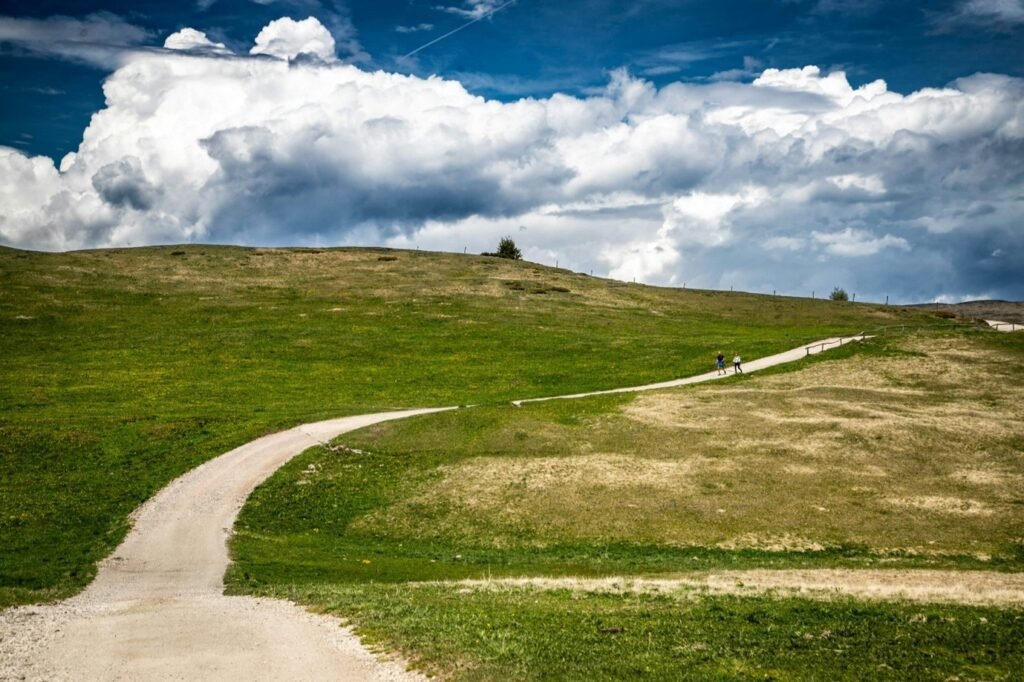 A worn path leading uphill