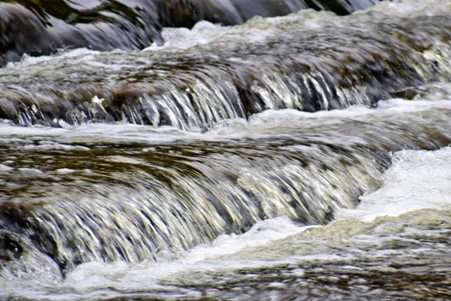 27 Help That Holds Clear stream flowing gently over smooth stones in natural light.