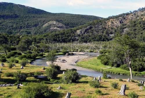 Wide river curving through open countryside viewed from above.