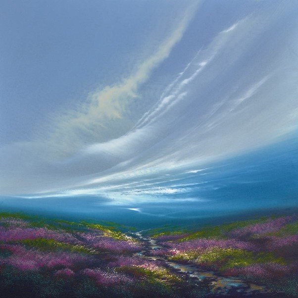 Narrow track winding across open heather moorland.